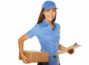 Lieferdienst liefert Bestellung aus